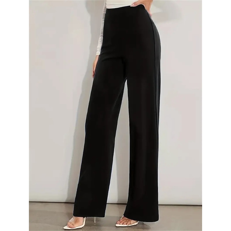 Women's Dress Work Pants Trousers Full Length High Cut Micro-elastic High Waist Fashion Streetwear Office Black Blue S M Winter Autumn Fall2