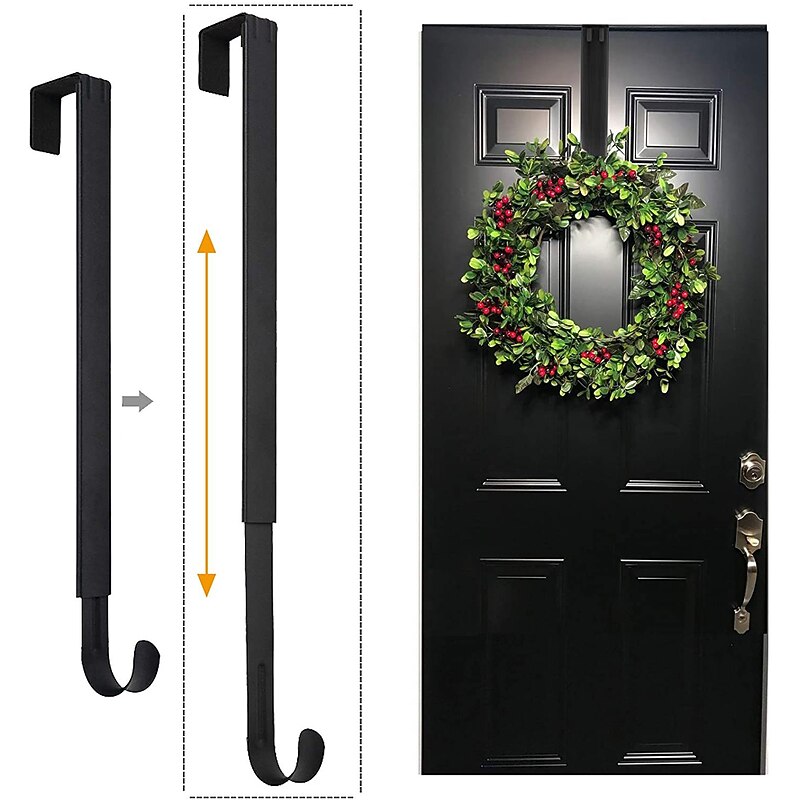 1pc Adjustable Pull Long Christmas Door Hanging Hook, Flower Link Day Decoration Door Hook, Door Rear Retractable Hook Bracket