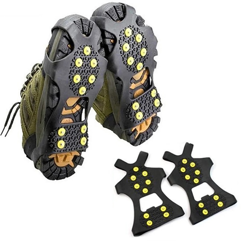 10 Studs Anti-Skid Shoe Cover Snow Road Wear-resistant Snow Claw Shoes Ice Climbing Shoe Spikes Grip Crampons Cleats Overshoes