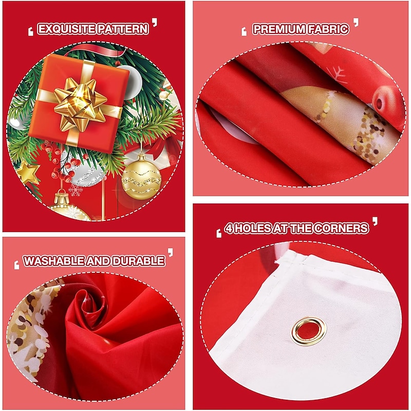 Christmas Background Cloth Outdoor Garage Door Tapestry Cloth Festive Party Decorations Comes With Hanging Cloth Large Size2