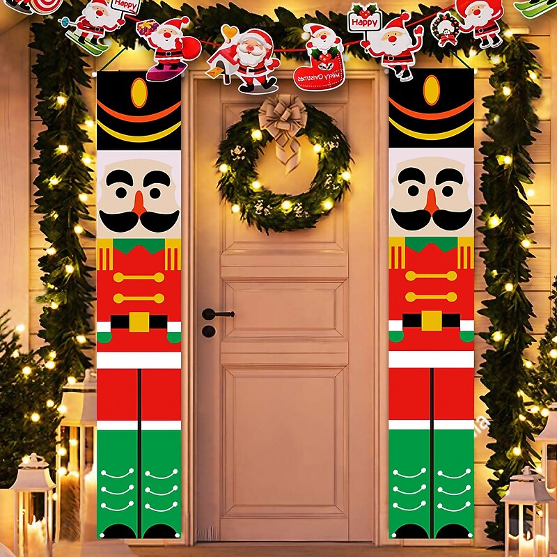 Merry Christmas Door Banner Porch Sign Background Cloth Banner Origin Source Of Goods Christmas Couplet