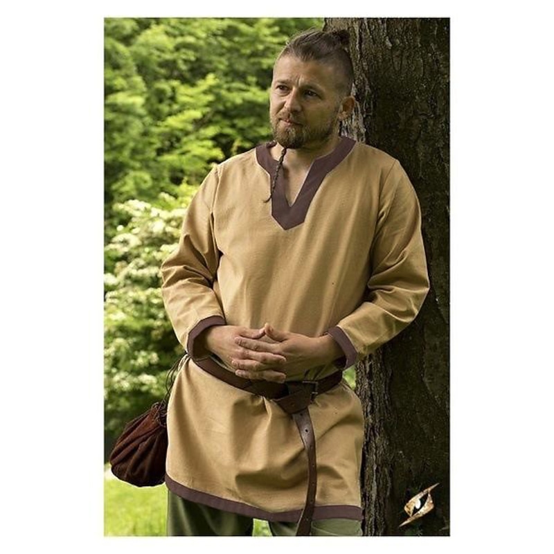 Retro Vintage Medieval Renaissance Blouse / Shirt Tunic Pirate Warrior Knight Ritter Solid Color Fancy Dress Men's Viking Fantasy Halloween Carnival Masquerade Halloween Masquerade LARP Adults' Shirt4