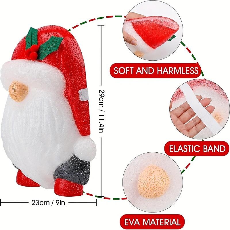 Christmas Santa Claus Porch Light Cover Decorations Outdoor, Red Lightpost/Lamppost Covers For Holidays Home Door Decor2