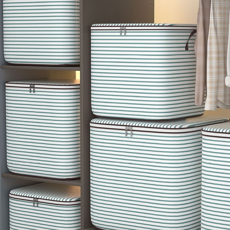 Quilt Storage Box With Handlr, Large Capacity Moving Packing Bag With Zipper, Luggage Bag, Household Quilt Organizer Bag, Clothes Clothing Quilt Packing Finishing Bag For Wardrobe Organizer