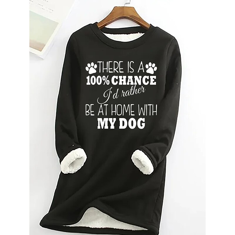 Women's Sweatshirt Pullover Sherpa Letter Casual Sports Warm Fuzzy Comfrt Round Neck Long Sleeve Top Micro-elastic Fall & Winter Comfrt Breathable Soft Fabric2