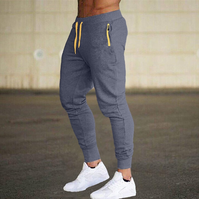 Men's Sweatpants Joggers Pocket Plain Comfort Breathable Outdoor Daily Going out Fashion Casual Black Light Grey3