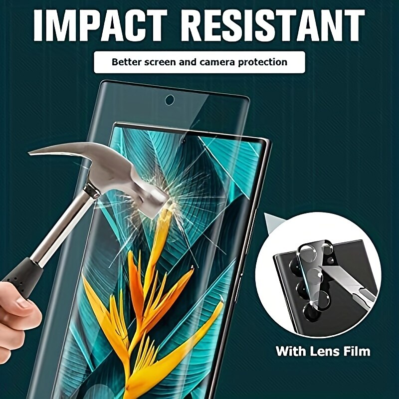 [2+2Pack] Screen Protector + Camera Lens Protector For Samsung Galaxy S25 Ultra S25 Ultra Plus S24 Ultra Plus S23 S22 S21 S20 Ultra Plus FE S10 Tempered Glass 9H Hardness Anti Bubbles2