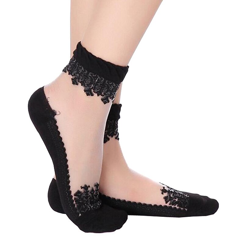 1 Pair Women's Fishnet Tights Party Daily Holiday Solid Color Casual Lolita Vintage Retro Casual Cute Socks4