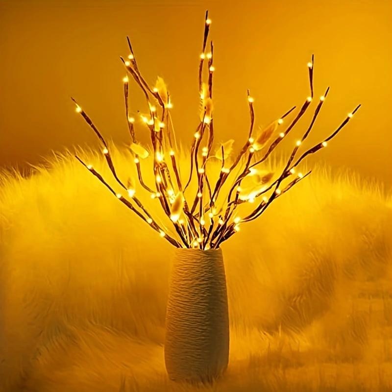 3 Pack 27" Brown Lighted Twig Branches Pathway Light 60 LED Battery Operated Warm White Bulbs for Outdoor and Indoor Holiday Christmas Family Wedding2