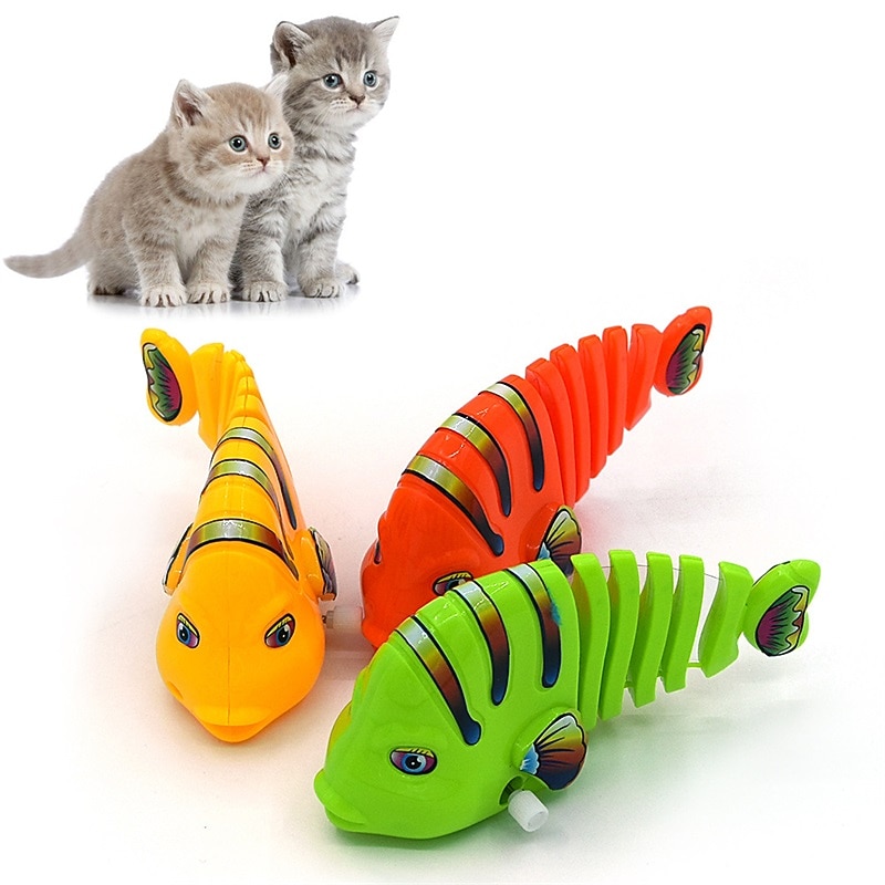 Pet Cat Toy Spring Swinging Fish Hair Fish Interactive Fun Cat Plastic Toy2