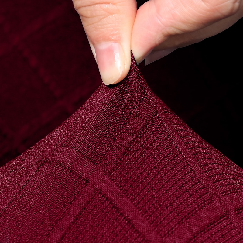 Water Resistant Corner Burgundy Sectional Couch Covers L Shape Sofa Cover Stretch Jacquard Soft Thick U Shaped Slipcovers Set Living Room Universal Non Slip Pet Dog Furniture Protector4