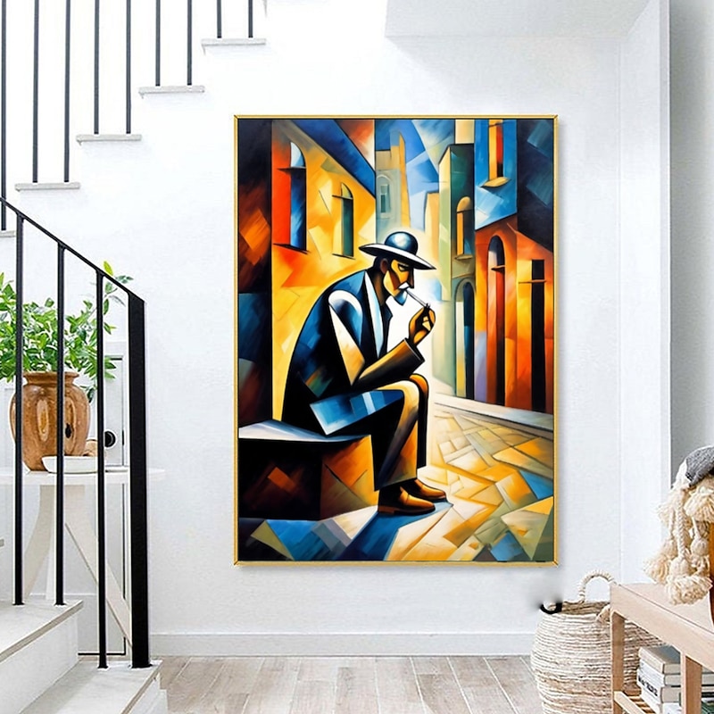 Handmate Oil PaintingCanvasWall Art DecorationAbstract Knife Painting Picasso Style Charactersfor Home Decor Rolled Frameless Unstretched Painting2