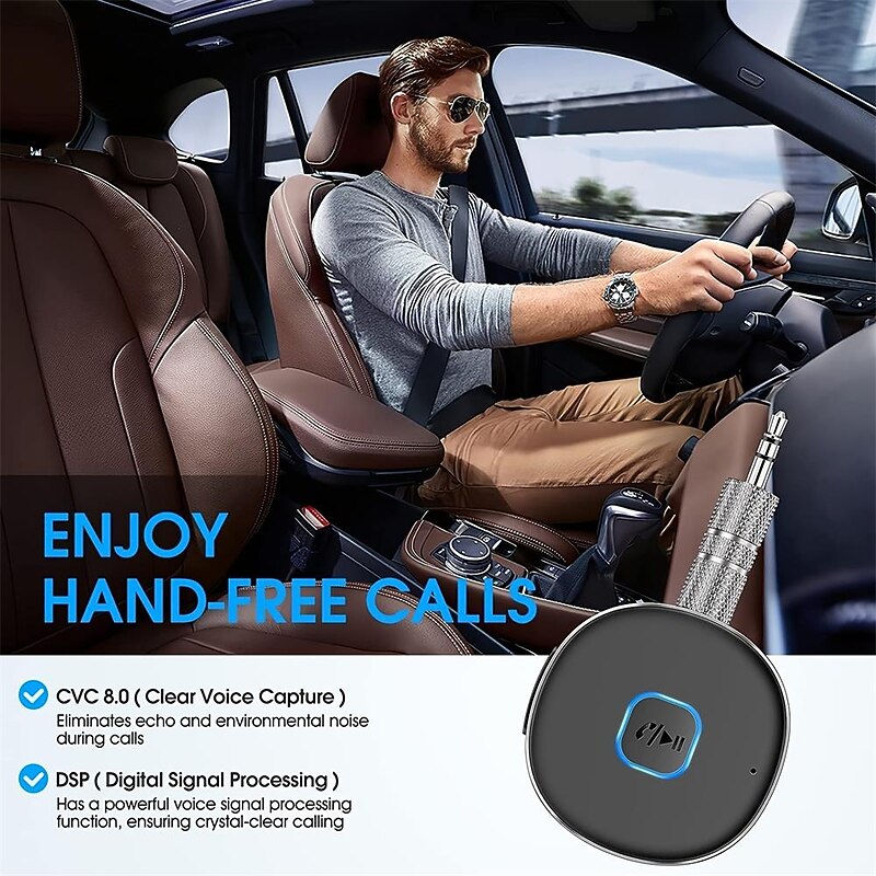 Bluetooth Receiver AUX Car Bluetooth Audio Receiver Converter 5.0 Bluetooth Adapter