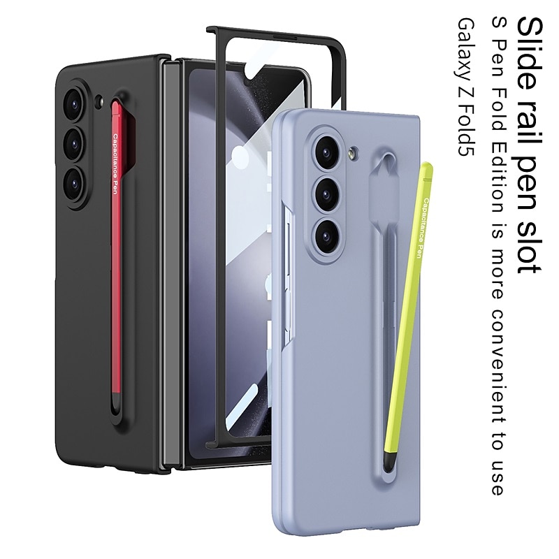Phone Case For Samsung Galaxy Z Fold 5 Flip Cover Pencil Holder Full Body Protective with S Pen PC3