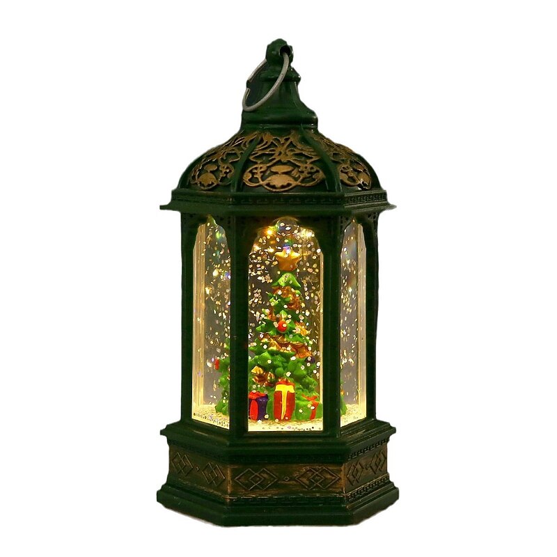 Christmas Decorations Christmas Gifts Bedeside Night Lights Santa Claus Hexagonal Wind Lanterns Xmas Hanging Ornament2