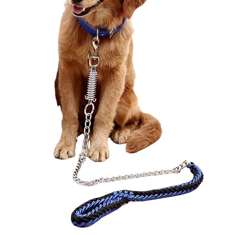 Pet Dog Iron Chain Explosion-proof Impact Traction Rope Set Nylon Anti Bite Dog Rope Dog Chain For Pets