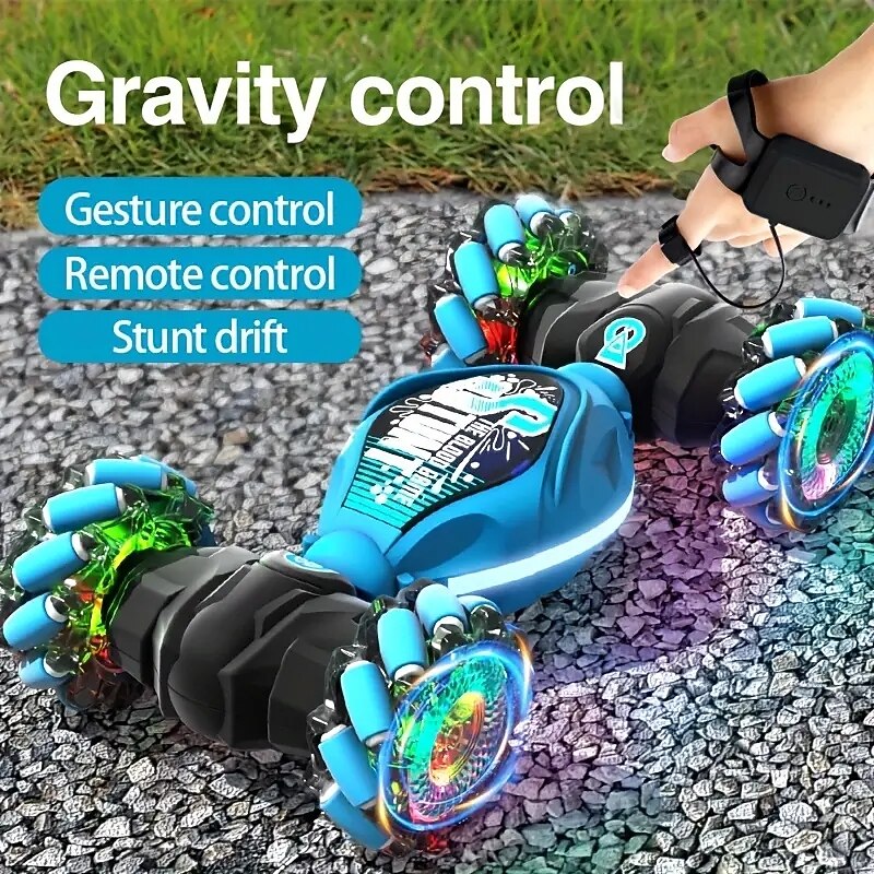 4WD Gesture Sensor Toy Car Double-Side Rotation Off-Road Vehicle360 Flip With Light And Music Birthday Toy Car Hand Controlled RC Car Festival Thanksgiving Gift2