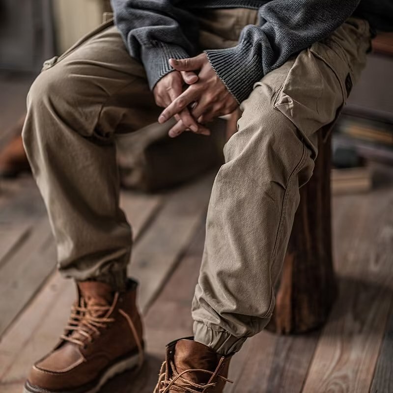 Men's Cargo Pants Cargo Trousers Pocket Plain Comfort Breathable Outdoor Daily Going out Fashion Casual Green Khaki4