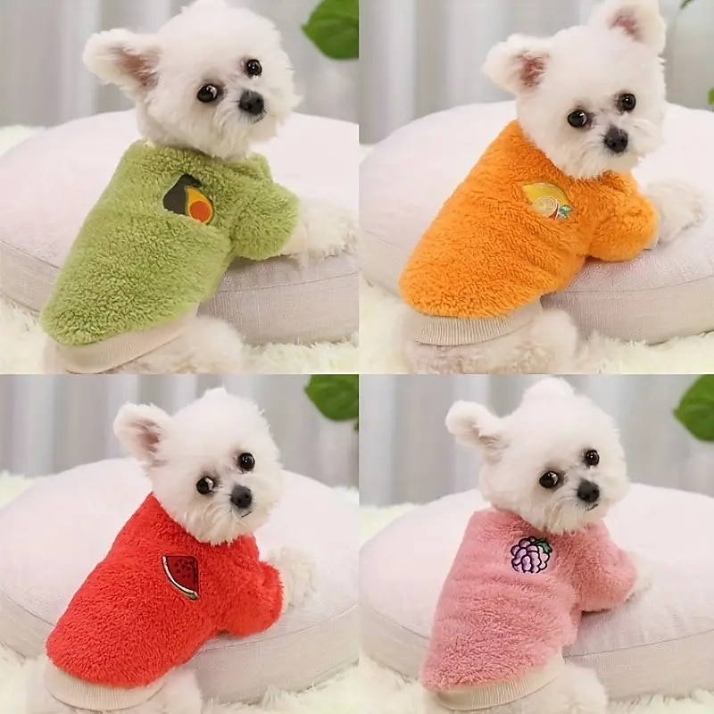 Dog Cat Sweatshirt Candy Colors Sweet Winter Warm Breathable Soft Washable Comfortable Outdoor Casual Daily Dog Clothing for Bichon Frise Pomeranian Baby Pet Papillon Small