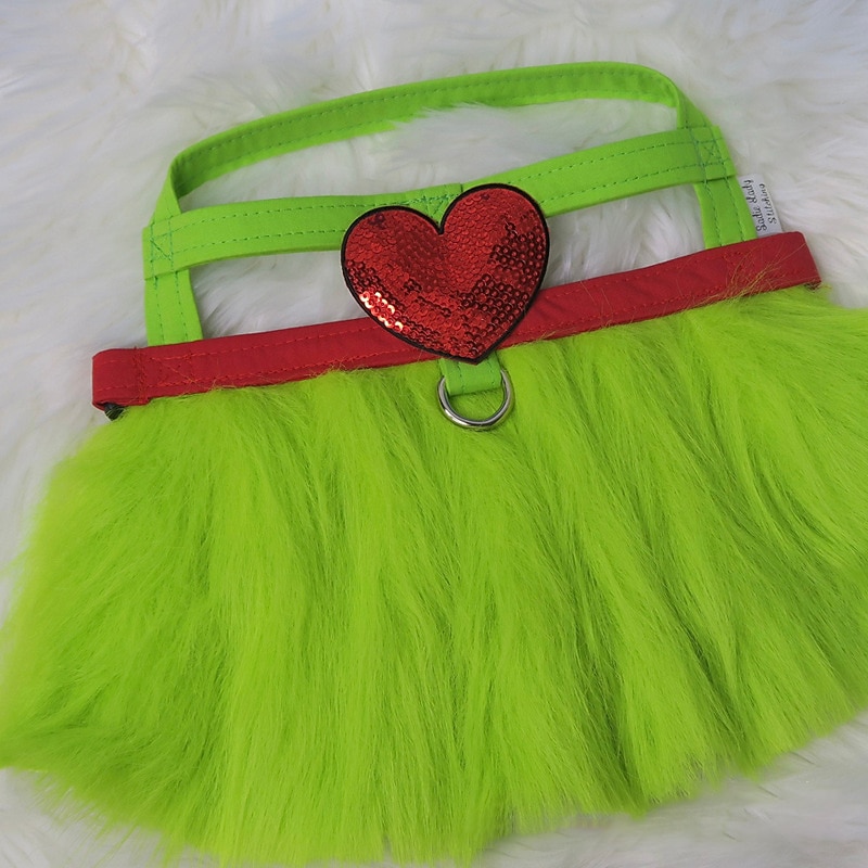 Small big Dog Christmas pet products Clothes cat cotton-padded clothing Funny green hairy strange Green Monster3