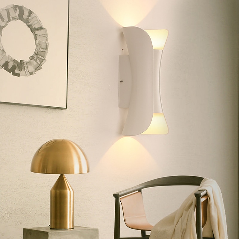 LED Outdoors Wall Lamp 6W 10W 20W 30W Up/Down Lighting Indoor Double-Head Curved Waterproof IP65 Wall Lamp Modern Bedroom Lamp Warm White Light AC85-265V3