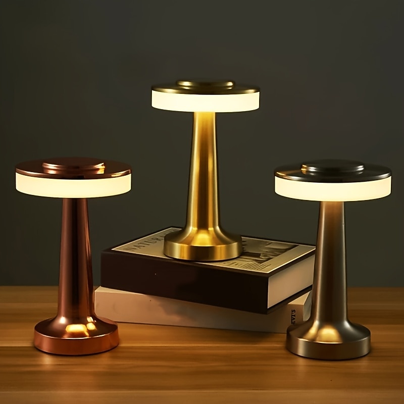 Vintage Dumbbell Shaped Dimmable Rechargeable Desk Lamp Cordless Metal Desk Lamp2