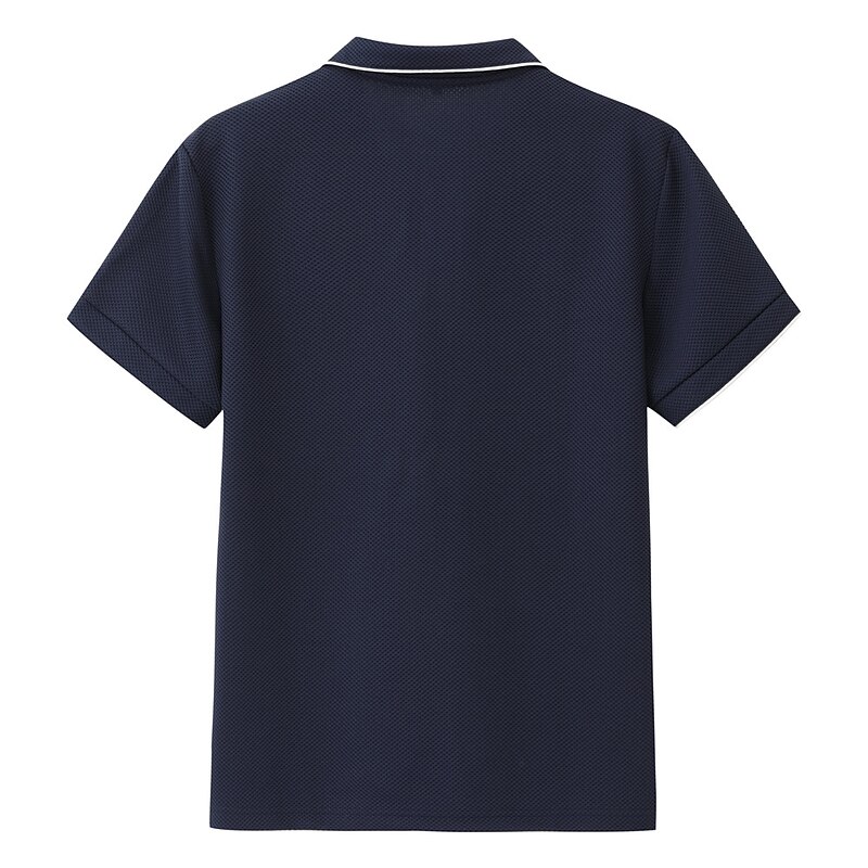 Men's Waffle Polo Shirt Golf Shirt Casual Sports Lapel Short Sleeve Muscle Old Money Style Plain Patchwork Summer Regular Fit Black White Navy Blue Grey Waffle Polo Shirt3