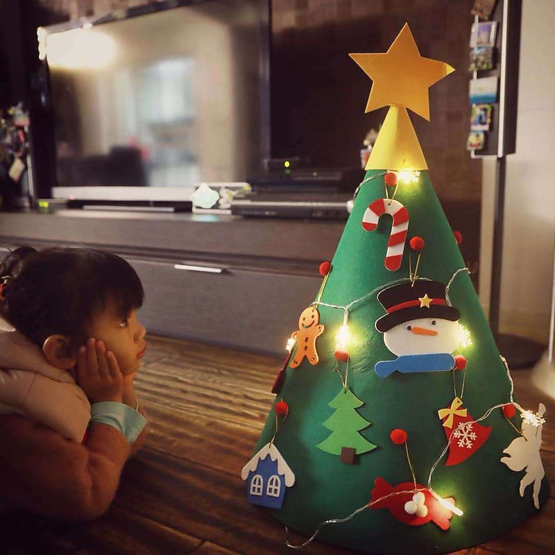 Felt Three-dimensional Christmas Tree Holiday Decorations For Children's Three-dimensional Puzzle Handmade Diy Pendant Non-woven Fabric for Christmas Gifts2