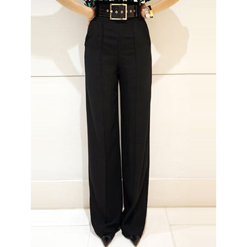 Women's Dress Work Pants Wide Leg Pants Trousers Full Length Fashion Streetwear Daily Black S M Fall Winter4