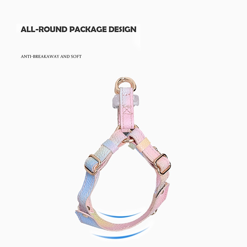 Anti Breakaway Cat Chest Strap With Engraved Lettering To Prevent Loss Colorful Cat Walking Rope Pet Traction Rope Small Dog3