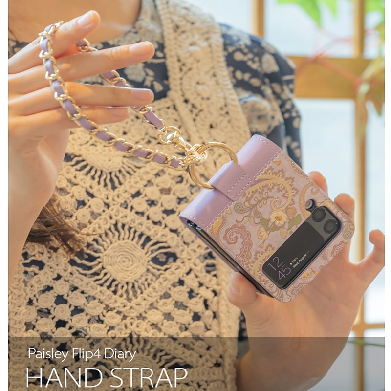 Phone Case For Samsung Galaxy Z Flip 7 Z Flip 6 Z Flip 5 Z Flip 4 Z Flip 3 Wallet Case Magnetic with Wrist Strap Card Slot Retro TPU PU Leather4