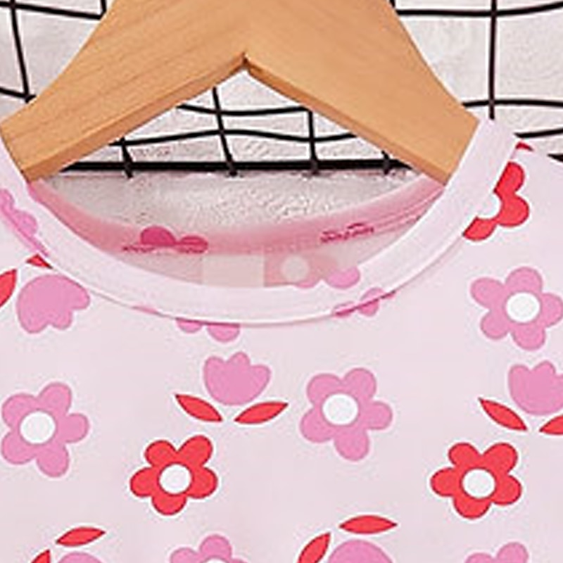 Easter Girls' 3D Floral Dress Pink Long Sleeve 3D Print Fall Winter Vacation Sports & Outdoor Daily Cute Casual Beautiful Kids 4-12 Years Casual Dress A Line Dress Above Knee Regular Fit4