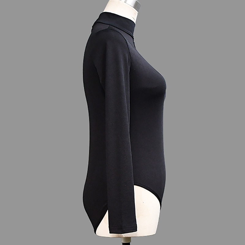 Dance Salsa Latin Dance Ballroom Dance Leotard / Onesie Hollow-out Pure Color Women's Performance Training Long Sleeve High Spandex3