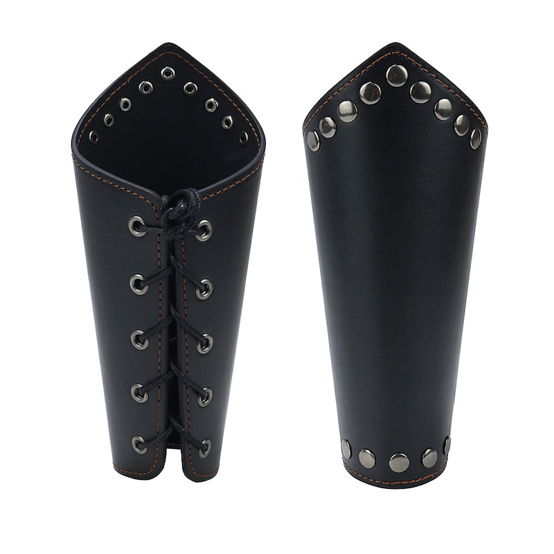 Medieval Renaissance 17th Century Wristband Warrior Knight Ritter Viking Archery Fancy Dress Men's Viking Performance Party Stage Adults' Arm Guards3