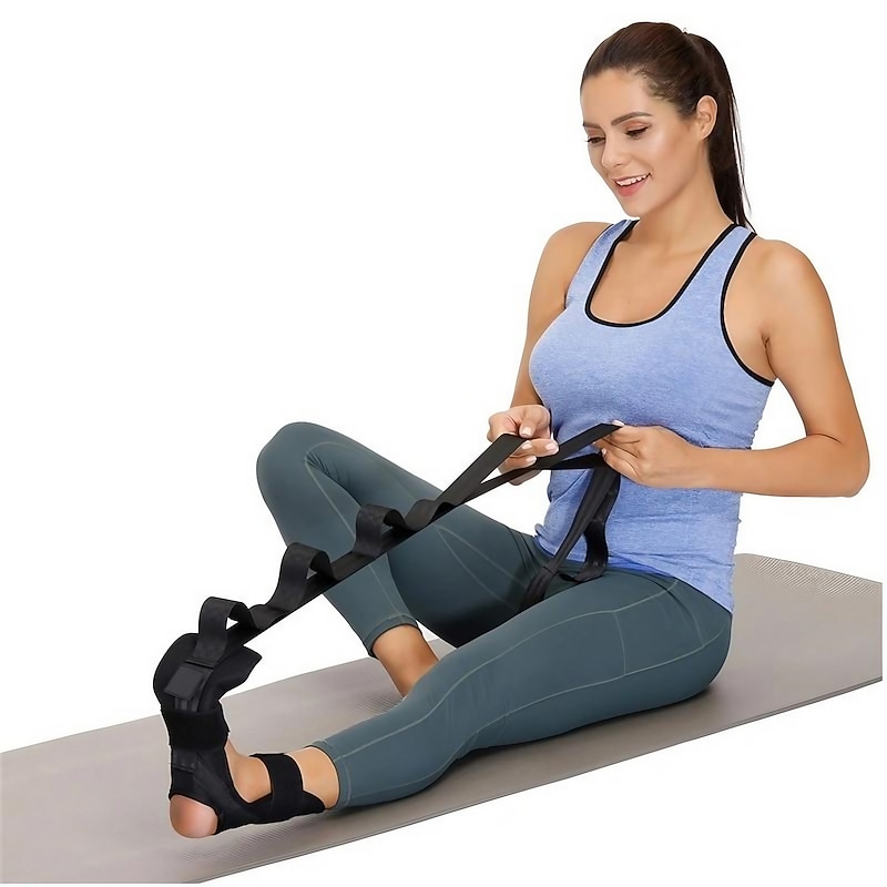Relieve Painful Heel Spurs, Plantar Fasciitis, Achilles Tendonitis & Hamstring with this 1pc Foot & Leg Stretching Strap!