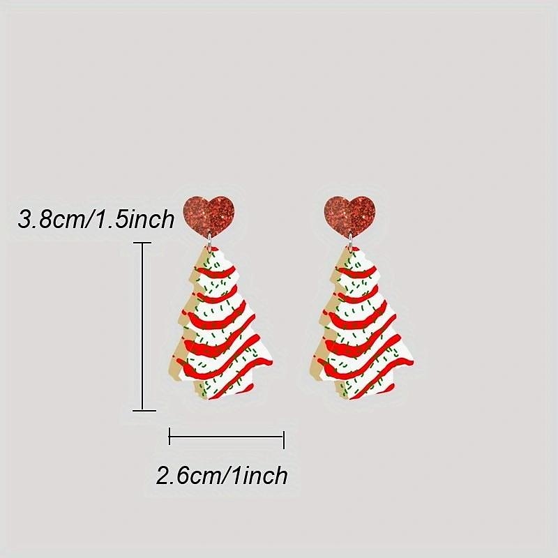 Christmas Tree Rainbow Koala Dinosaur Cactus Gingerbread Man Earrings Acrylic Christmas Earrings3