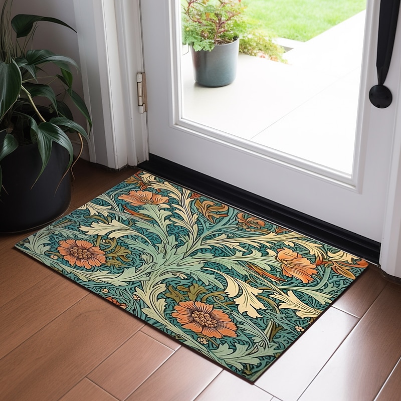 Floral Doormat Floor Mats Washable Rugs Kitchen Mat Non-Slip Oil Proof Rug Indoor Outdoor Mat Inspired by William Morris Bedroom Decor Bathroom Mat Entrance Rug3