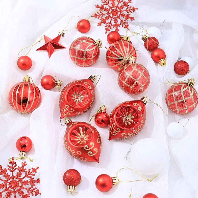 Christmas Ball Tree Topper Star 73pcs/box Christma Decor Present3