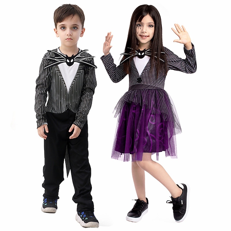 The Nightmare Before Christmas Jack Skellington Cosplay Costume Party Costume Kid's Boys Girls' Cosplay Performance Party Halloween Halloween Carnival Masquerade Easy Halloween Costumes