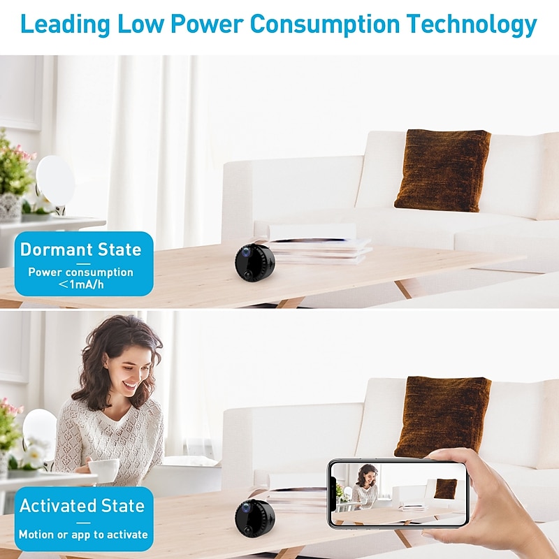 R10 IP Camera 4K Mini Wireless Motion Detection Remote Access IR-cut Indoor Support 256 GB4