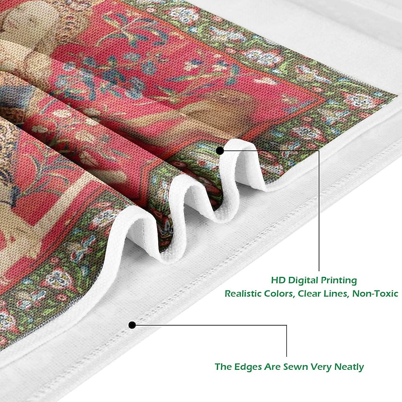 Pack of 2 Vintage Medieval Woven Wall Tapestry Art Decor Blanket Curtain Hanging Home Bedroom Living Room Decoration Nordic Cotton Linen Tassel 14" x 20"4