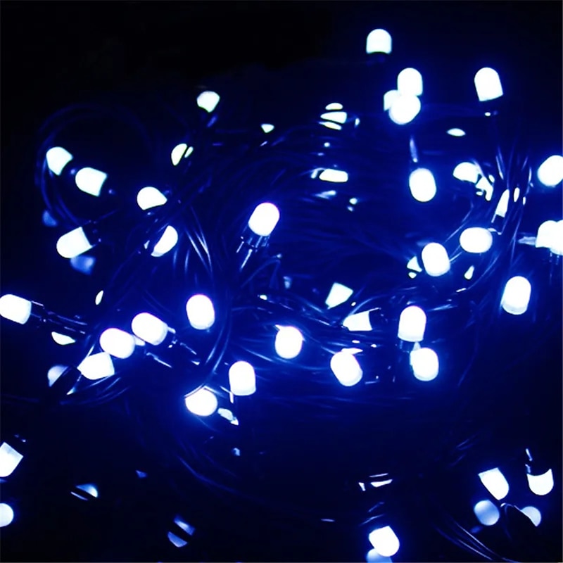 Elegant Wedding Reception Party Waterproof Black Wire LED Christmas String Lights 100m 8Mode 220v-240V Plug in Fairy Lamp Xmas Tree Holiday Wedding Party Decor3