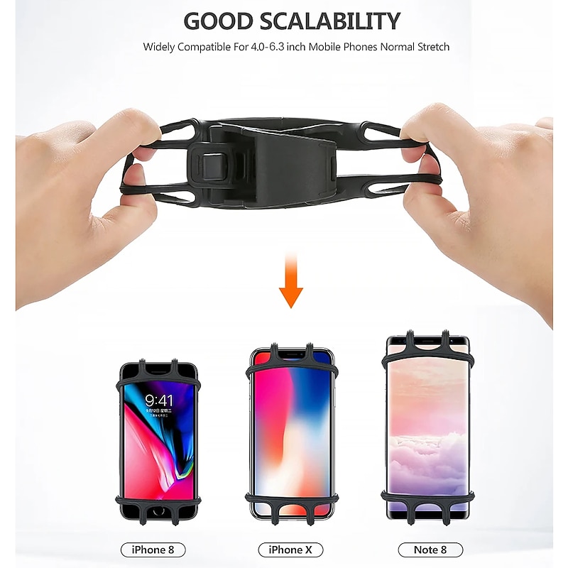 Silicone Bicycle Phone Holder Support For 4 - 6 inch Smartphone Holders Motorcycle Bike Handlebar Clip Stand GPS Mount Bracket4.73