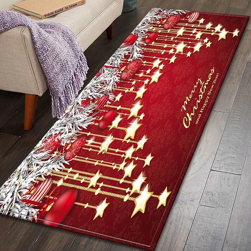 Christmas Doormat Holiday Door Mat Winter Christmas Deer Indoor/Outdoor Welcome Mat Floor Door Mat for Home Decoration Red Christmas Rug Entryway Front Porch Farmhouse Decor4