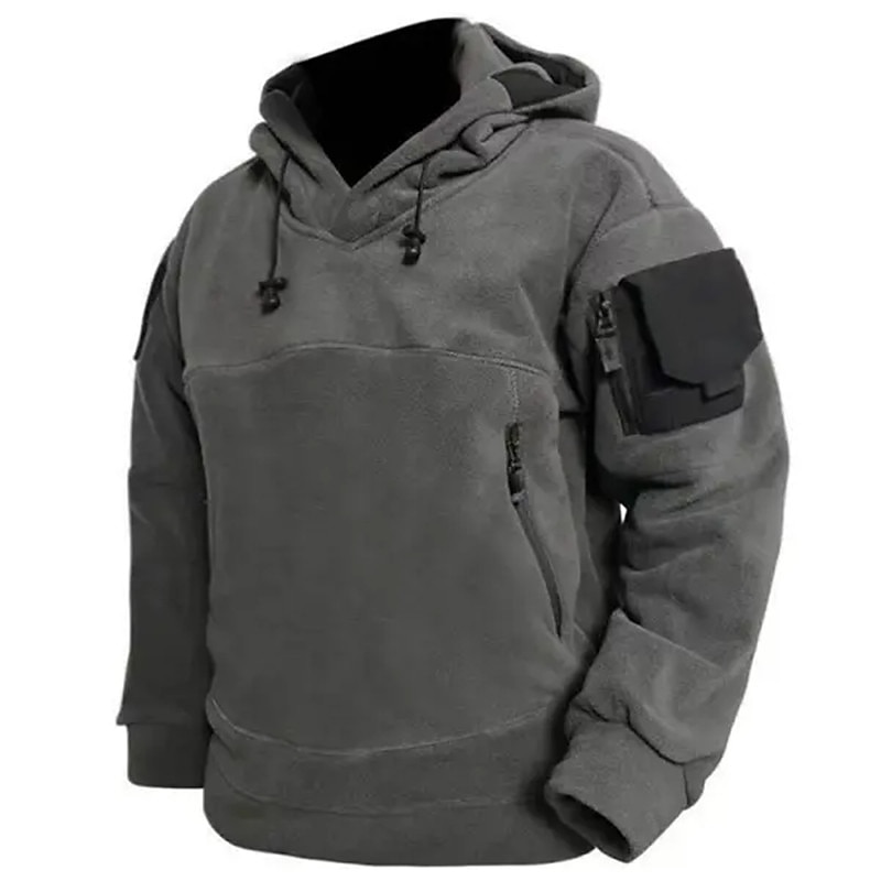Men's Hoodie Tactical Black Army Green Gray Hooded Color Block Patchwork Pocket Sports & Outdoor Daily Holiday Cool Casual Tactical Fall & Winter Clothing Apparel Hoodies Sweatshirts  Long Sleeve2