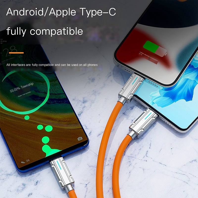2 In 3 Fast Charging Cord For Iphone Huawei Micro Usb Type C Charger Cable 100w  6A Multi Usb Port Multiple Usb Charging Cord3