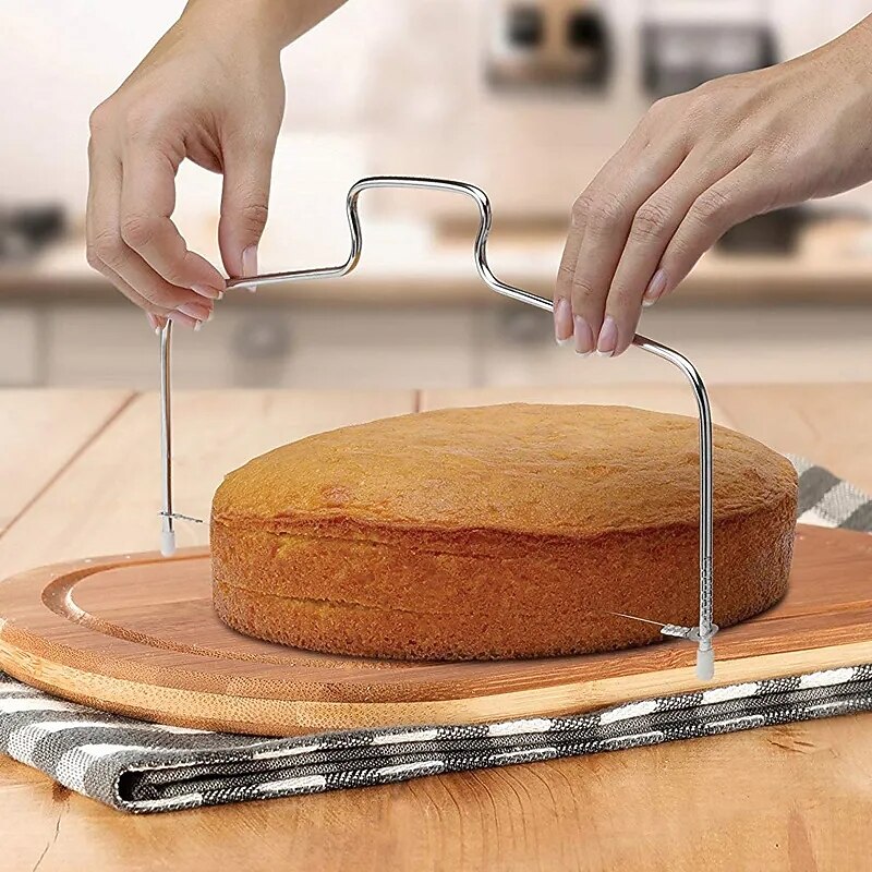 Double Wire Cake Cutter Slicer Adjustable 2 Line Stainless Steel DIY Butter Bread Divider Pastry Knife Kitchen Baking Tools2
