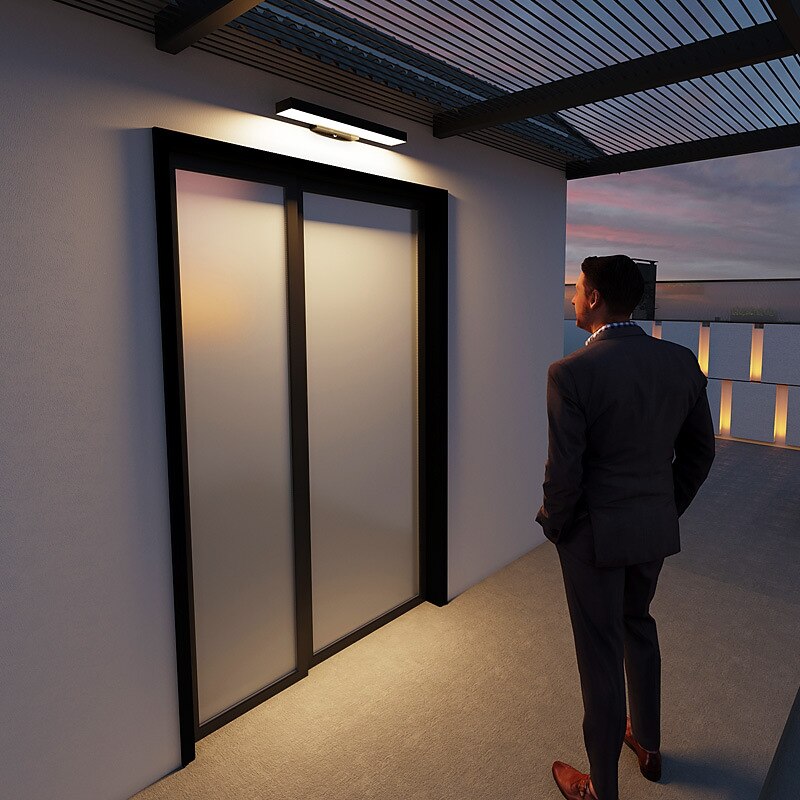 LED Wall Sconce Lighting Fixture Antique Wall Sconce IP65 Liner Design External Waterproof Rustproof Aluminum Wall Lamp Lantern Courtyard Garden Balcony Villa Decorative Lights 110-240V3