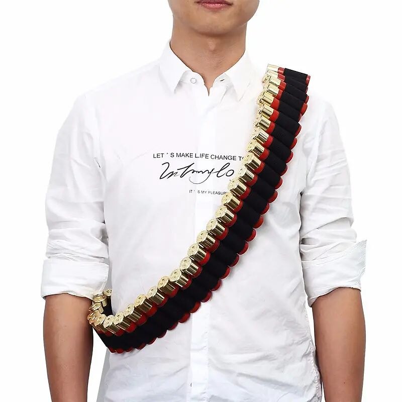 Adjustable 12/20GA Shell Holder Bandolier Belt - Tactical Hunting Ammo Carrier with 50 Round Capacity2