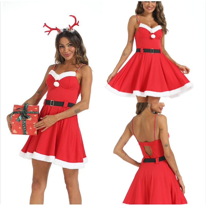 Santa Claus Mrs.Claus Sexy Costumes Fancy Christmas Dress Santa Suits Cosplay Costumes Women's Christmas Cosplay Costume Adults' Christmas Masquerade Christmas Party Dress
